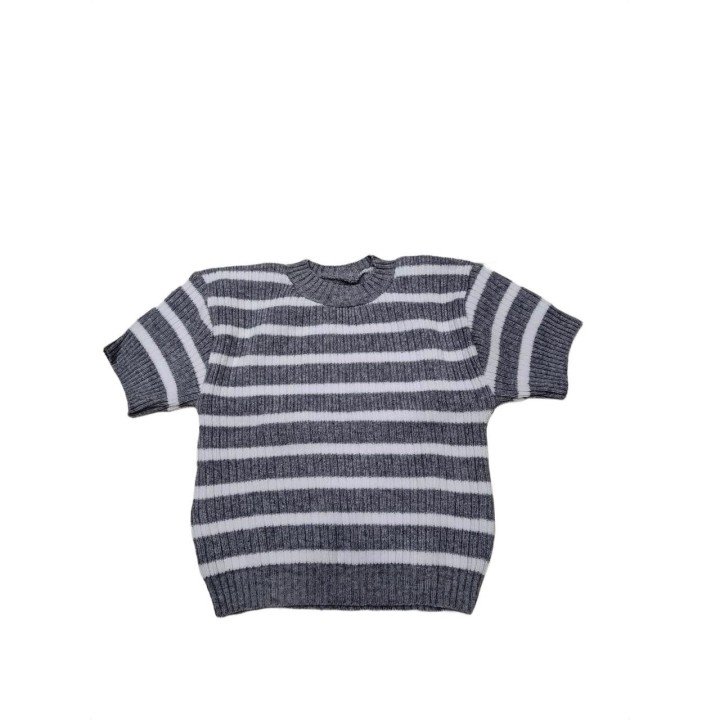 Blusa rayada crop top tejida