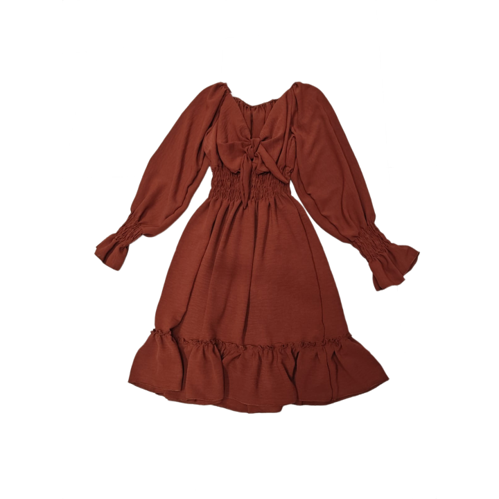 Vestido Cey Moño Manga Larga