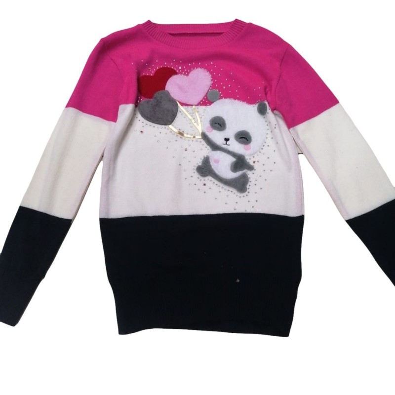 Blusa tejida Lycra oso corazones